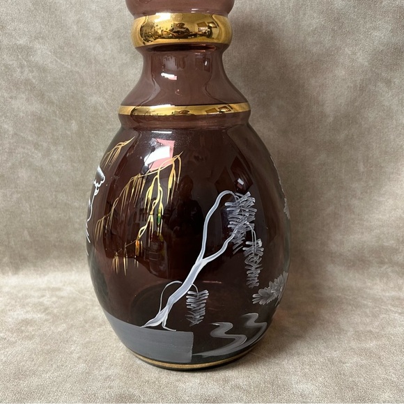 19th Century Mary Gregory Tall Hand Painted Glass Vase 15” Tall - Picture 5 of 9